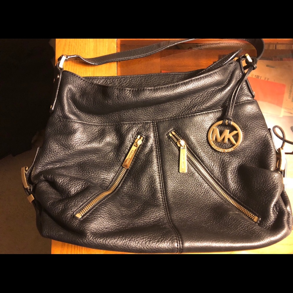 Michael Kors Black Leather Shoulder Bag